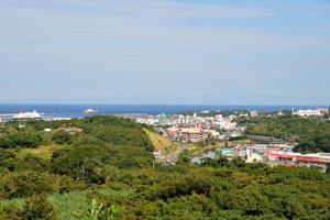 赤坂団地付近丘からの風景写真西之表港