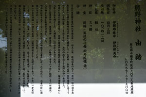 熊野神社由緒パネル