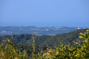 天女ヶ倉展望台からの西之表方向の風景写真
