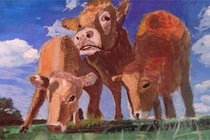 牛の絵コンクール金賞の絵画