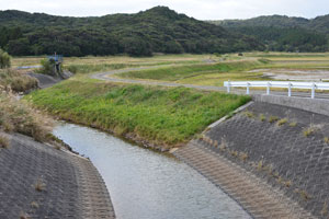 屋久浦橋から上流側を撮影した風景写真