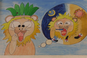 虫歯予防の紙芝居「ライオンの森」