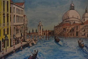 水の都ベネツィアの街並みを描いた作品