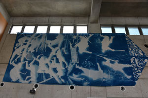 種子島空港ロビーの天井壁に掲示されている左側の作品